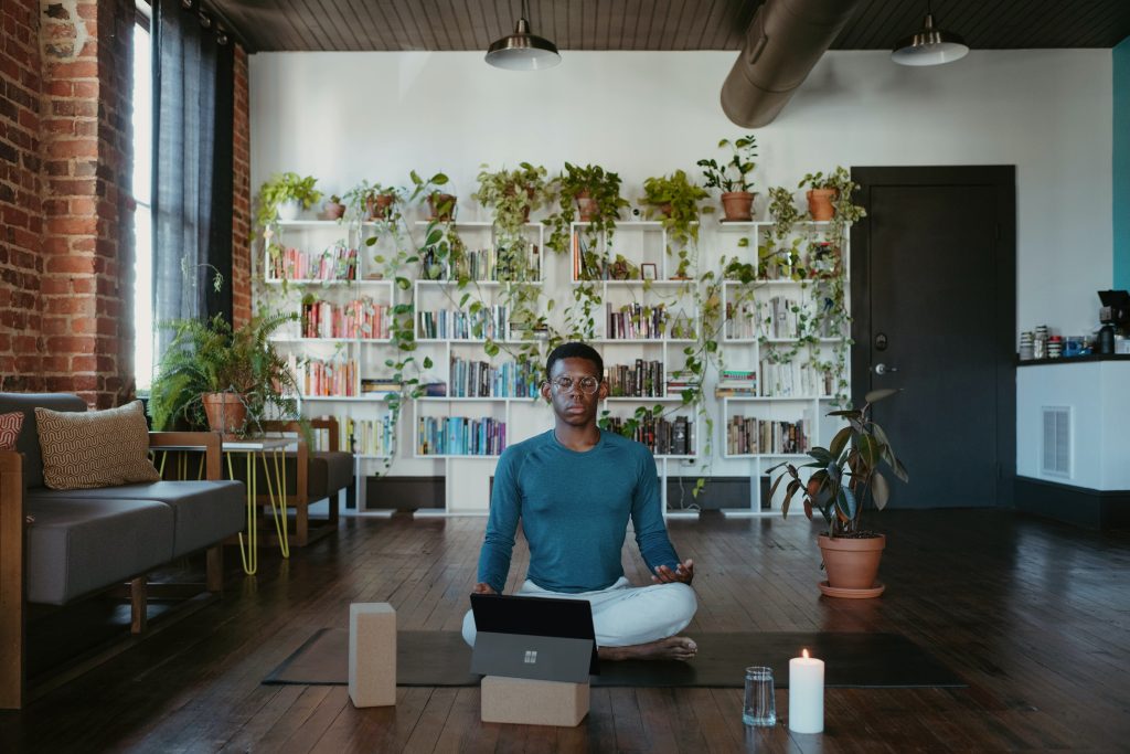  Man sitting in a meditative position