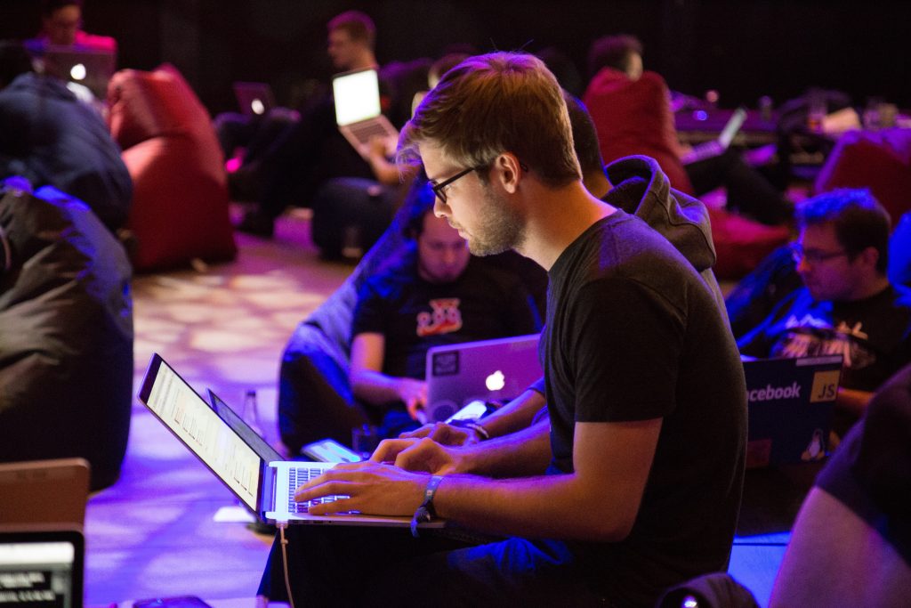 Man using a laptop